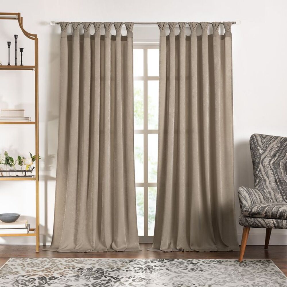 ACHIM-Peri Tulip Tab Top Window Curtain Panel52"Wx63"L-Taupe